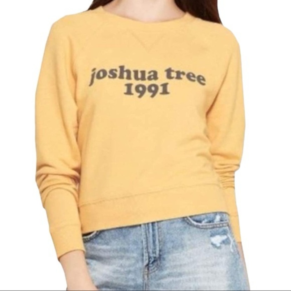 JOSHUA TREE Cropped Sweatshirt by Greyson Threads / Yellow / Size: XS